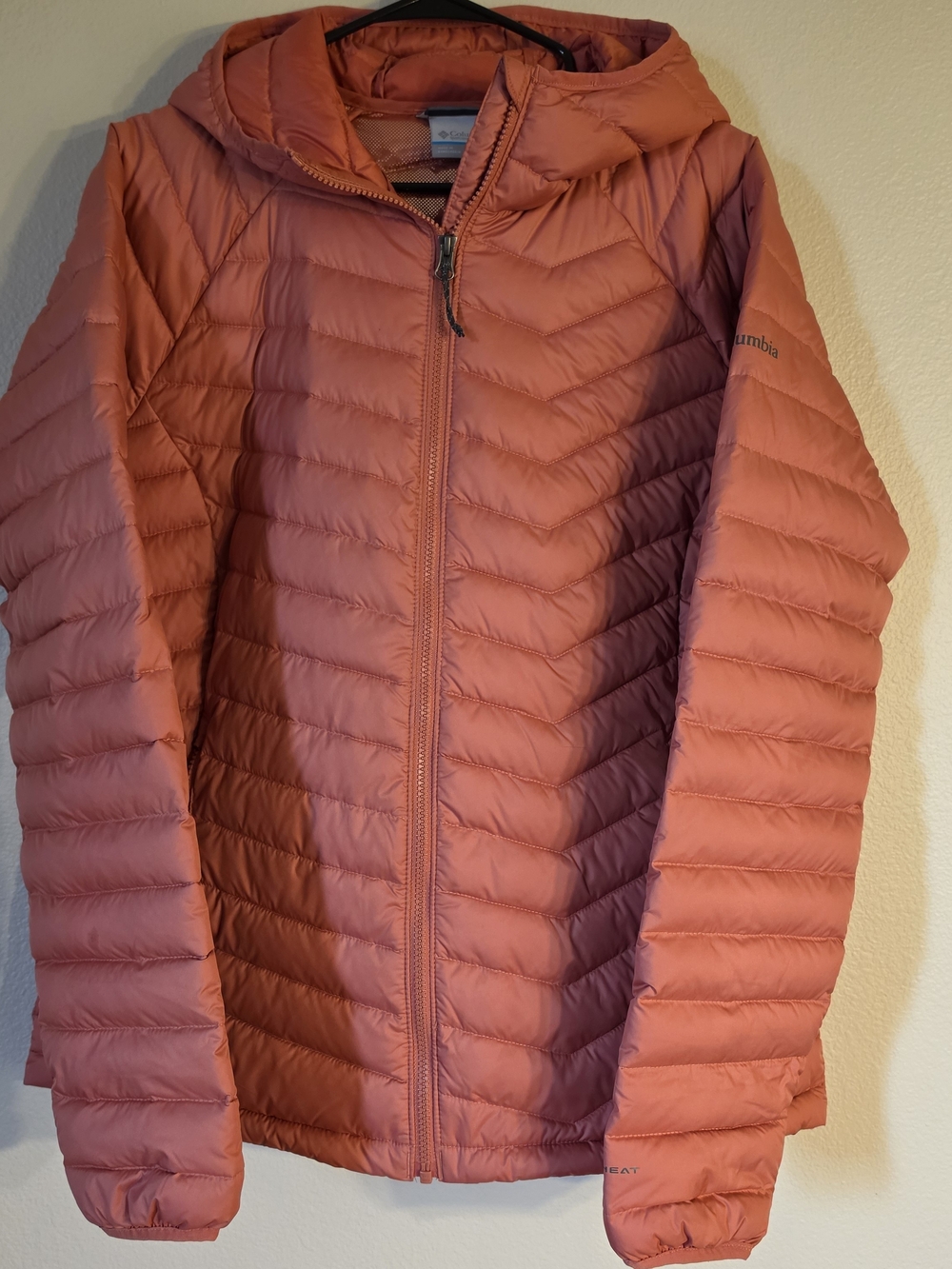 Columbia Women's Omni Heat Hooded Puffer Jacket - Coral Color